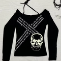 Camisola Manga Longa Gothic Skull Y2K