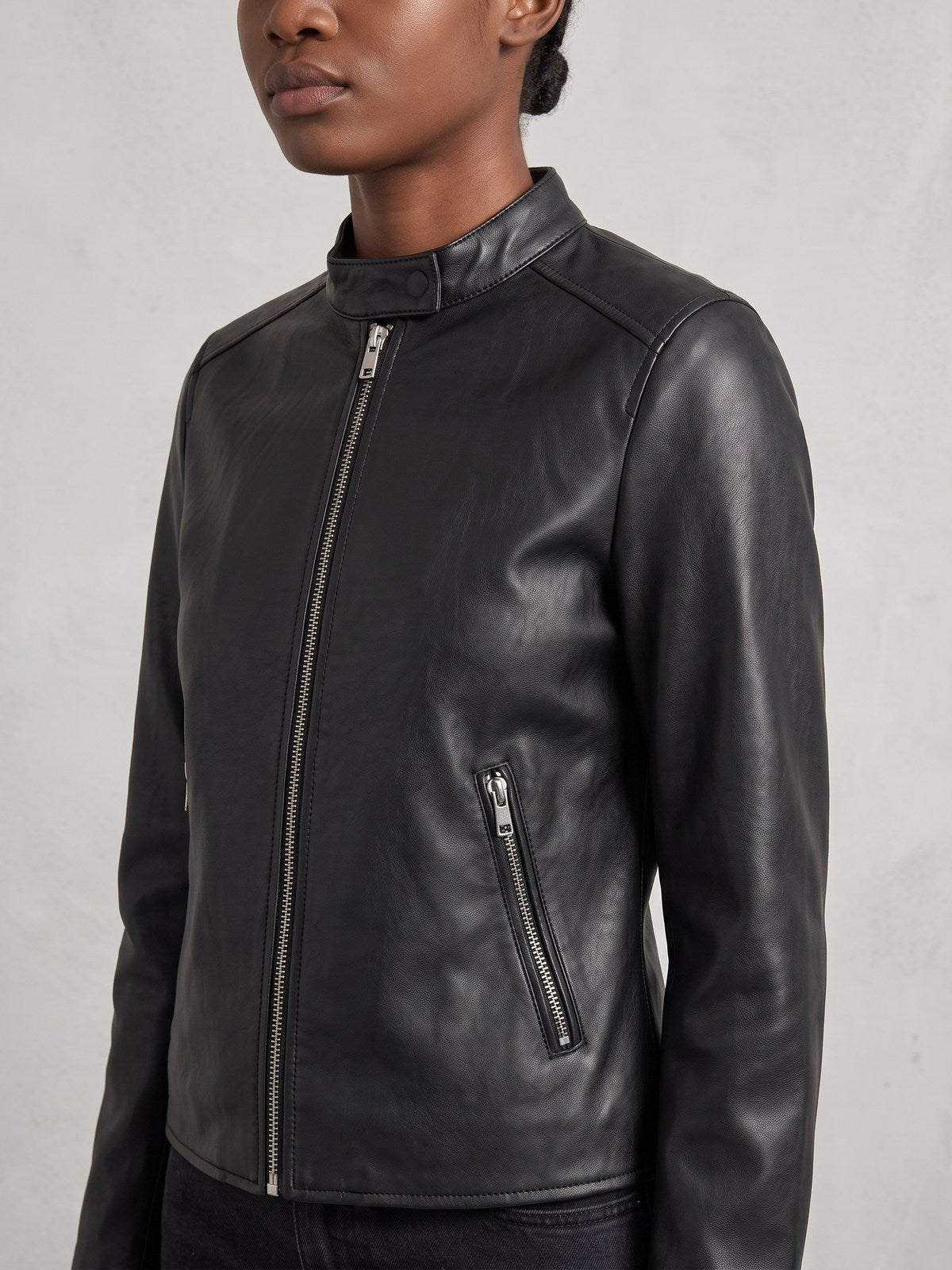 Casaco Biker Matte Faux Leather Vintage