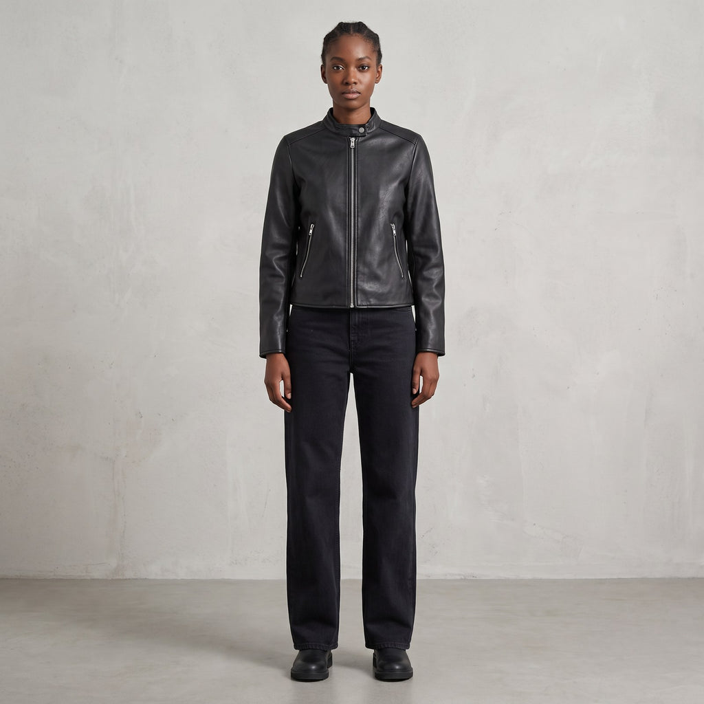 Casaco Biker Matte Faux Leather Vintage