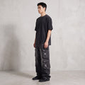Calças Jeans Cargo Baggy Multi-Pocket Distressed
