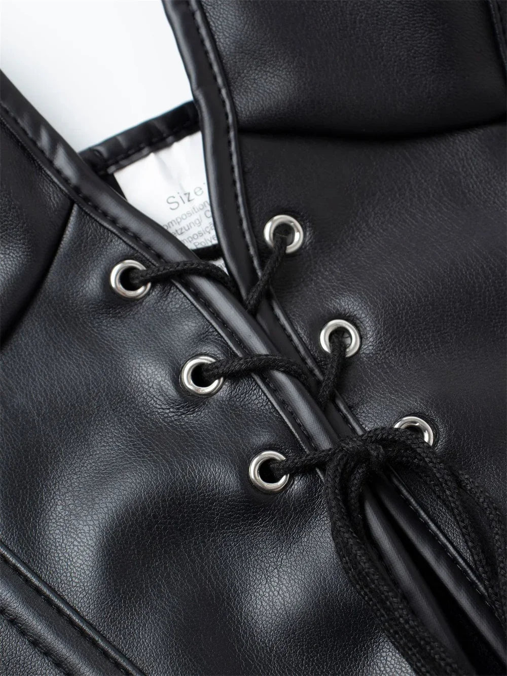 Top Corset Halter "LACE-UP LEATHERETTE"
