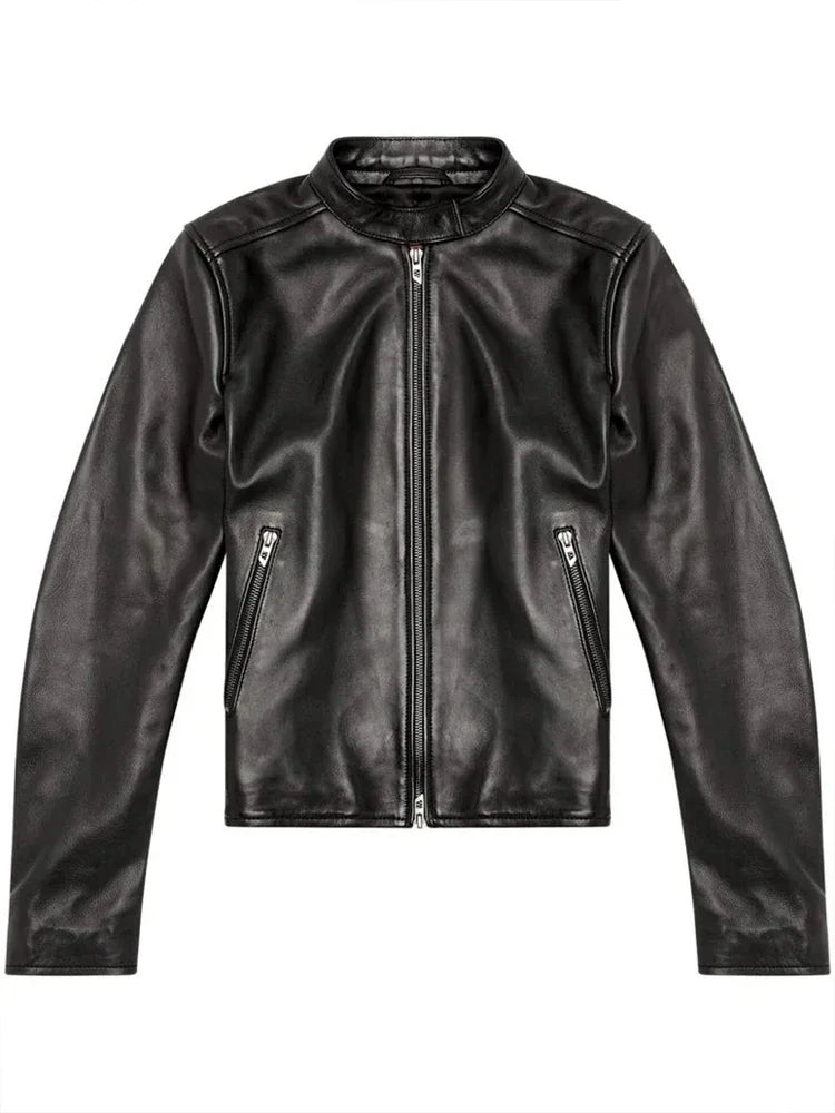 Casaco Biker Matte Faux Leather Vintage