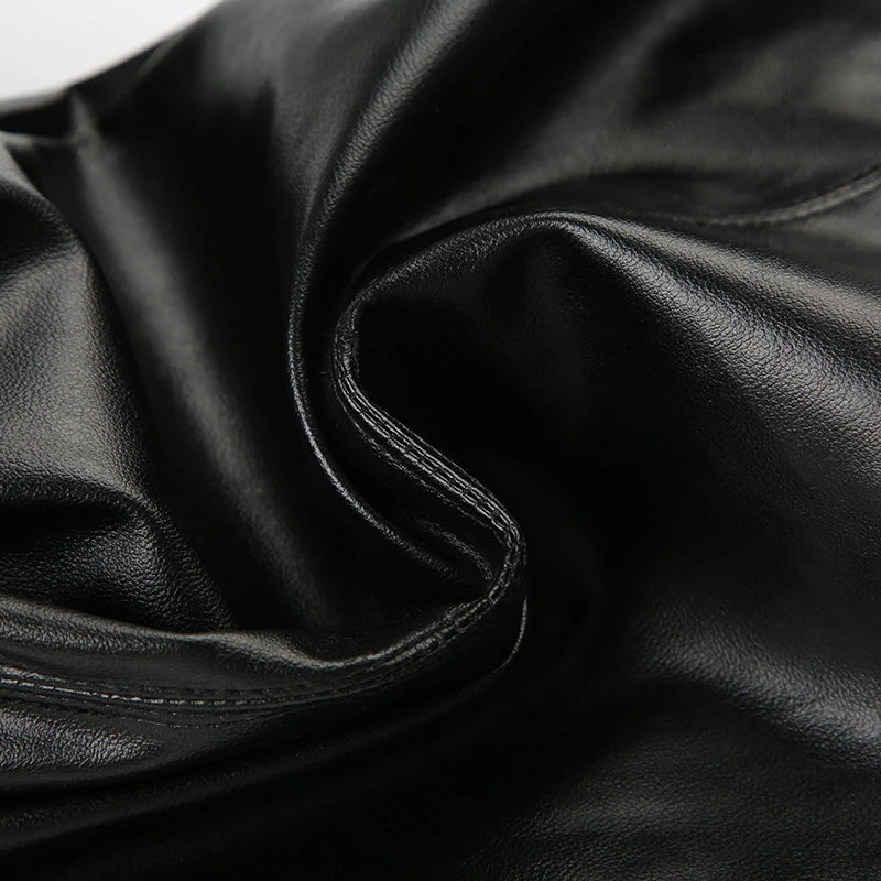 Calça de Pele Sintética Flare Goth com Fivelas "GOTHIC BUCKLE FLARE"