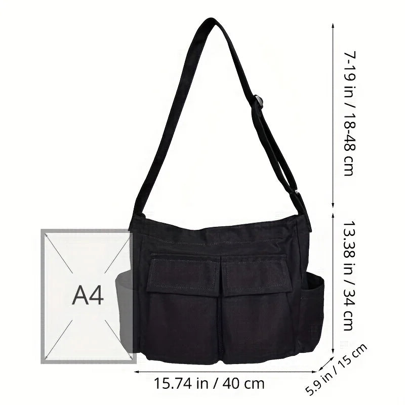 Mala Messenger Canvas Multi-Pocket Y2K