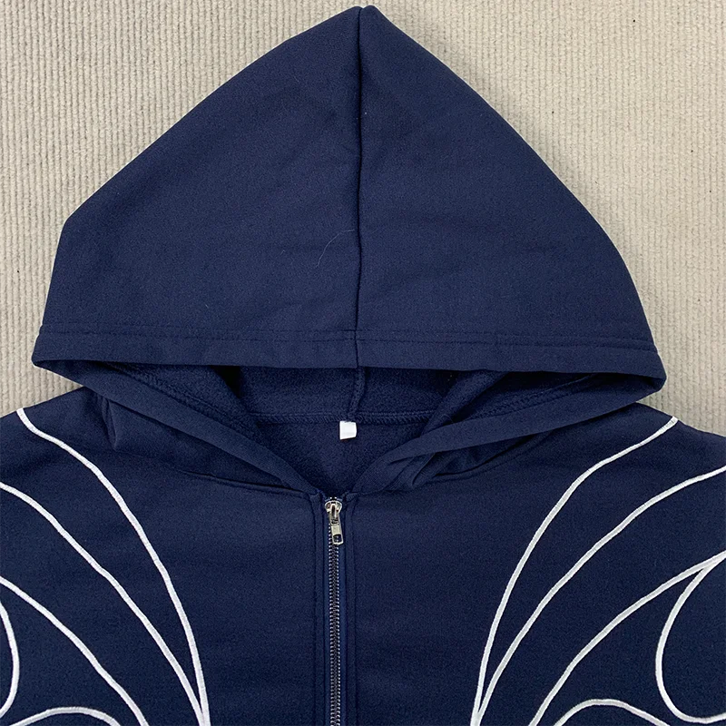 Casaco Zip Hooded Graphic Streetwear Oversized