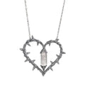Colar Vintage Gothic Thorns & Crystal Heart