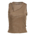 Top Y2K Asymmetrical Mesh Cutout