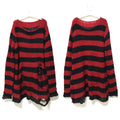 Camisola Oversized Punk Riscas & Rasgões