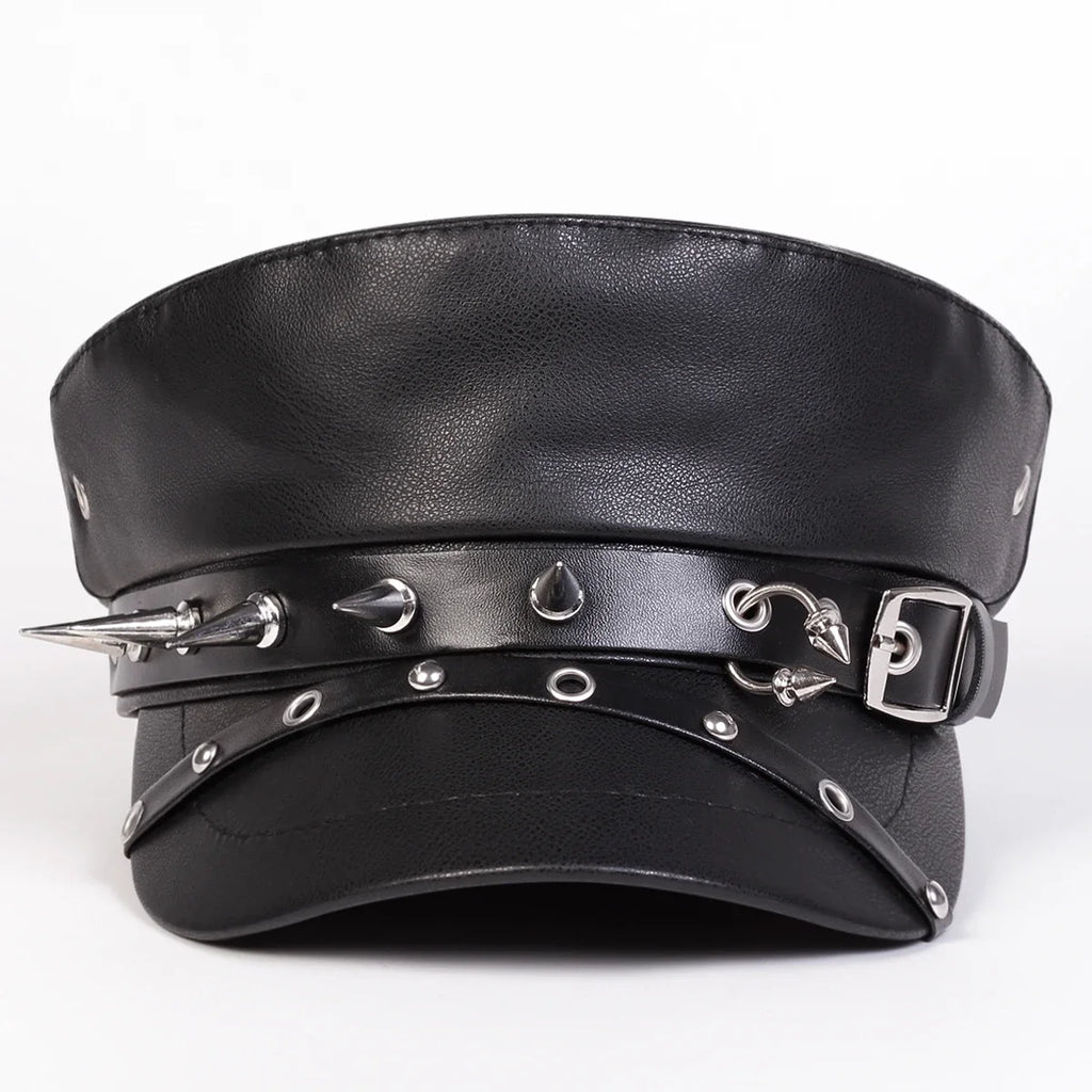 Boné Militar Leather Spikes