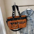 Mala de Ombro Punk Rivets & Chains Corduroy