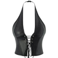 Top Corset Halter "LACE-UP LEATHERETTE"
