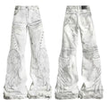 Calças Jeans Flared Wings Embroidery Y2K Homem