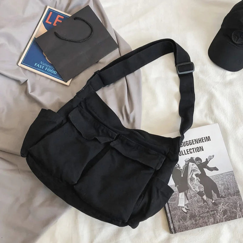 Mala Messenger Canvas Multi-Pocket Y2K