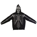 Casaco Full Zip Skeleton Rhinestone Oversized