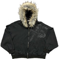 Casaco Hoodie Y2K Fur Hood Zip-Up