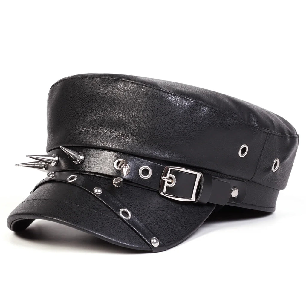 Boné Militar Leather Spikes