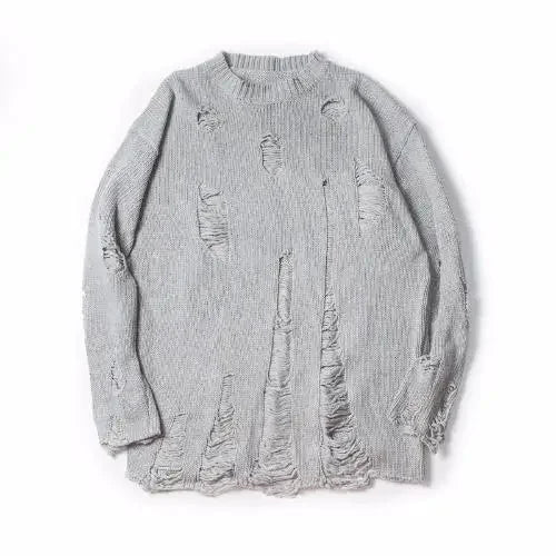 Camisola de Malha Ripped Distressed Gothic