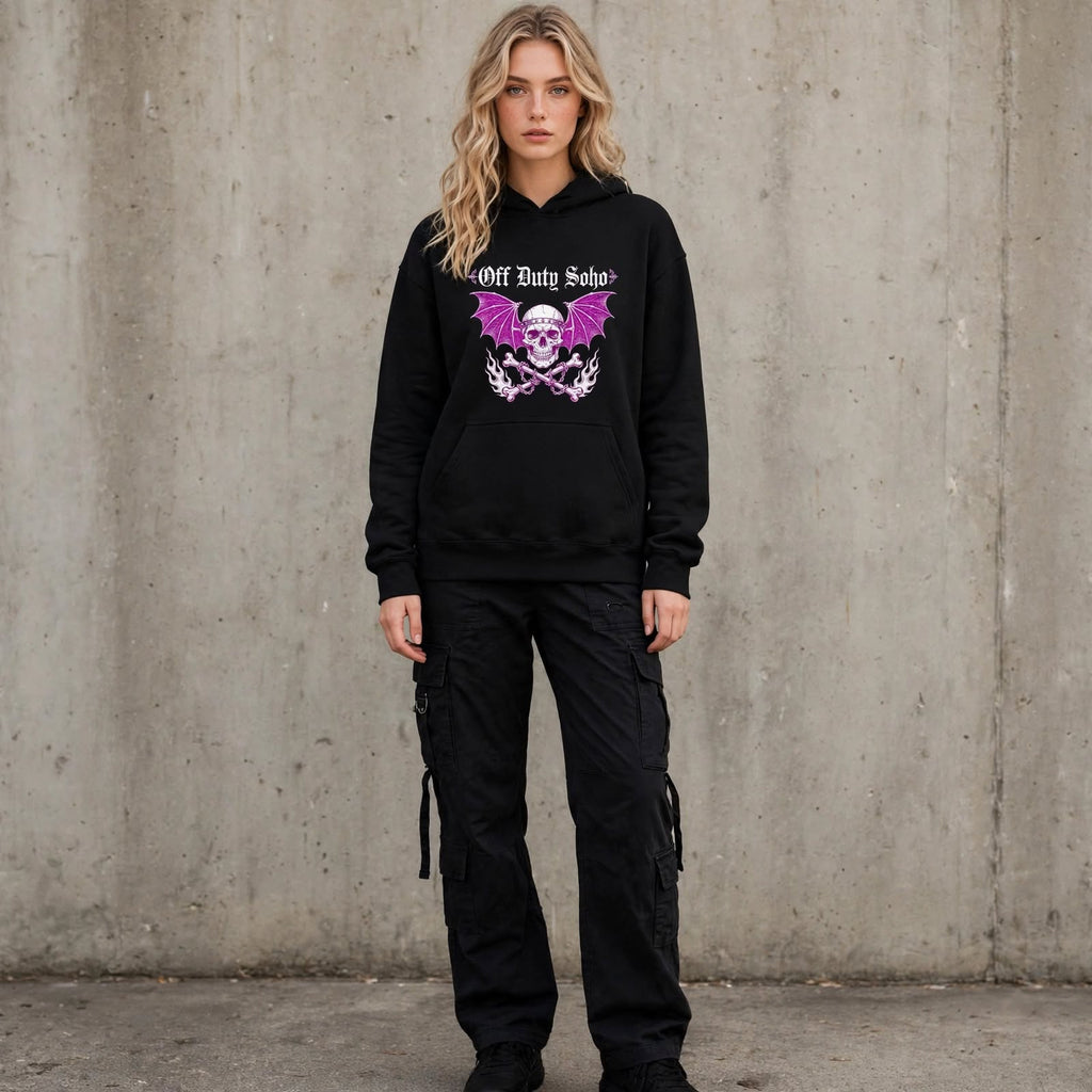 Hoodie Bat Wing Skull Y2K Graphic Unisex