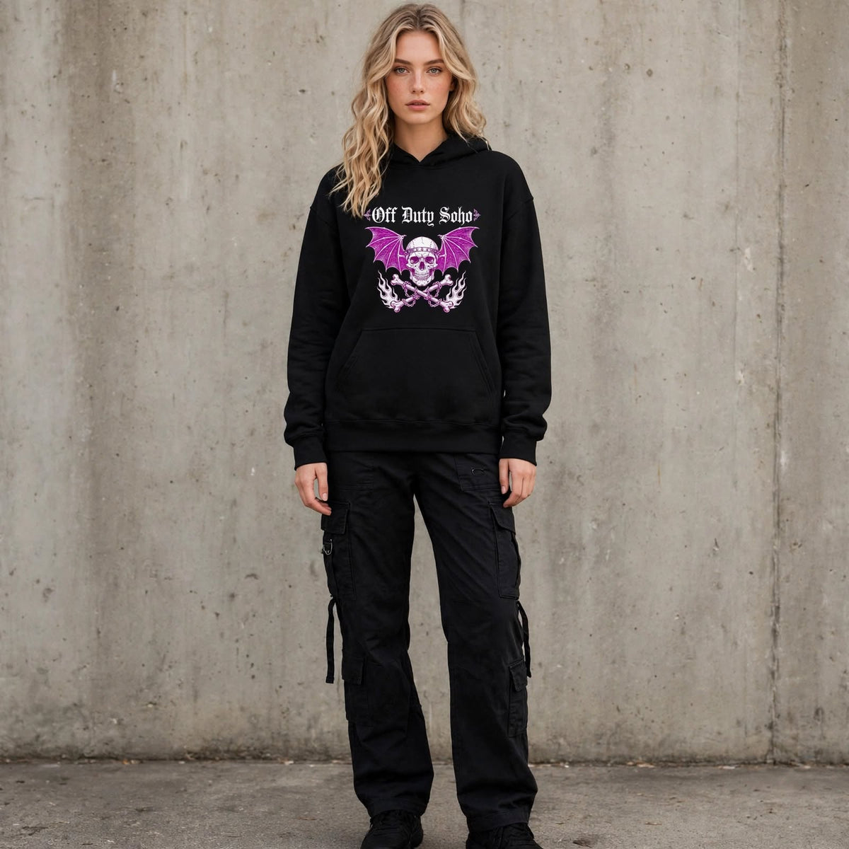 Hoodie Bat Wing Skull Y2K Graphic Unisex