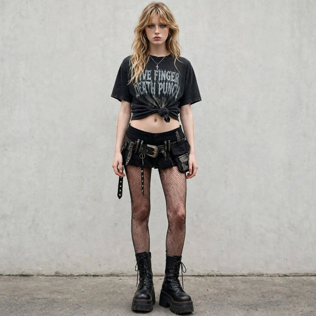 Calções Jeans Cargo Low-Rise com Cinto "UTILITY BELTED SHORTS"