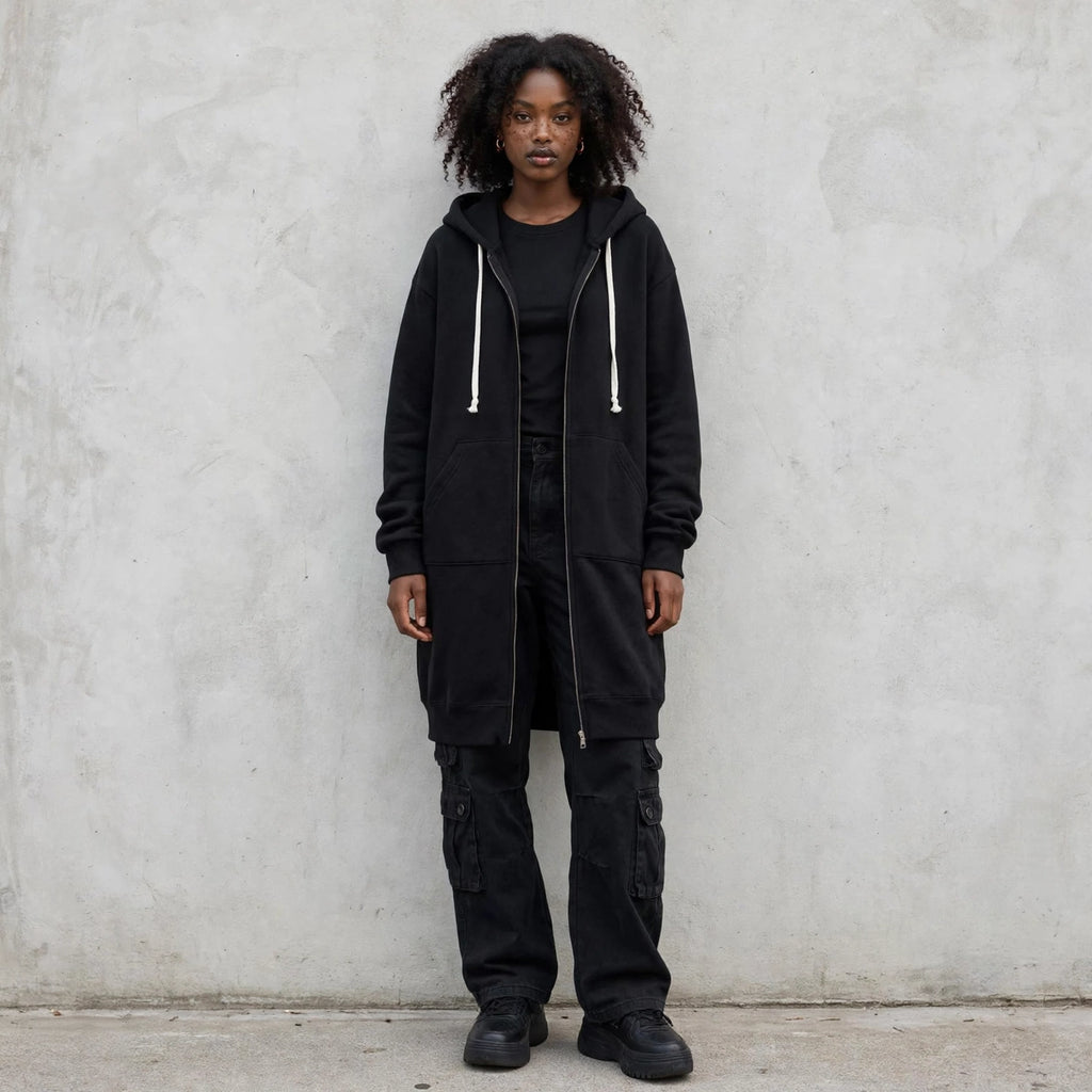 Casaco Hoodie Longo Oversized