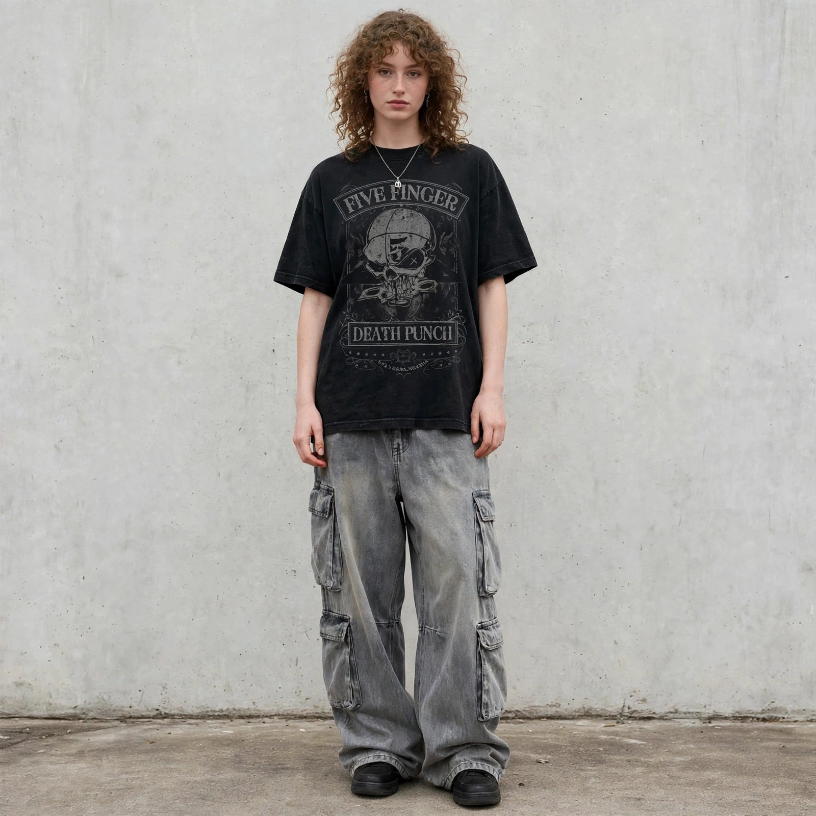 T-Shirt Heavy Graphic Vintage Skull Emblem Unisex